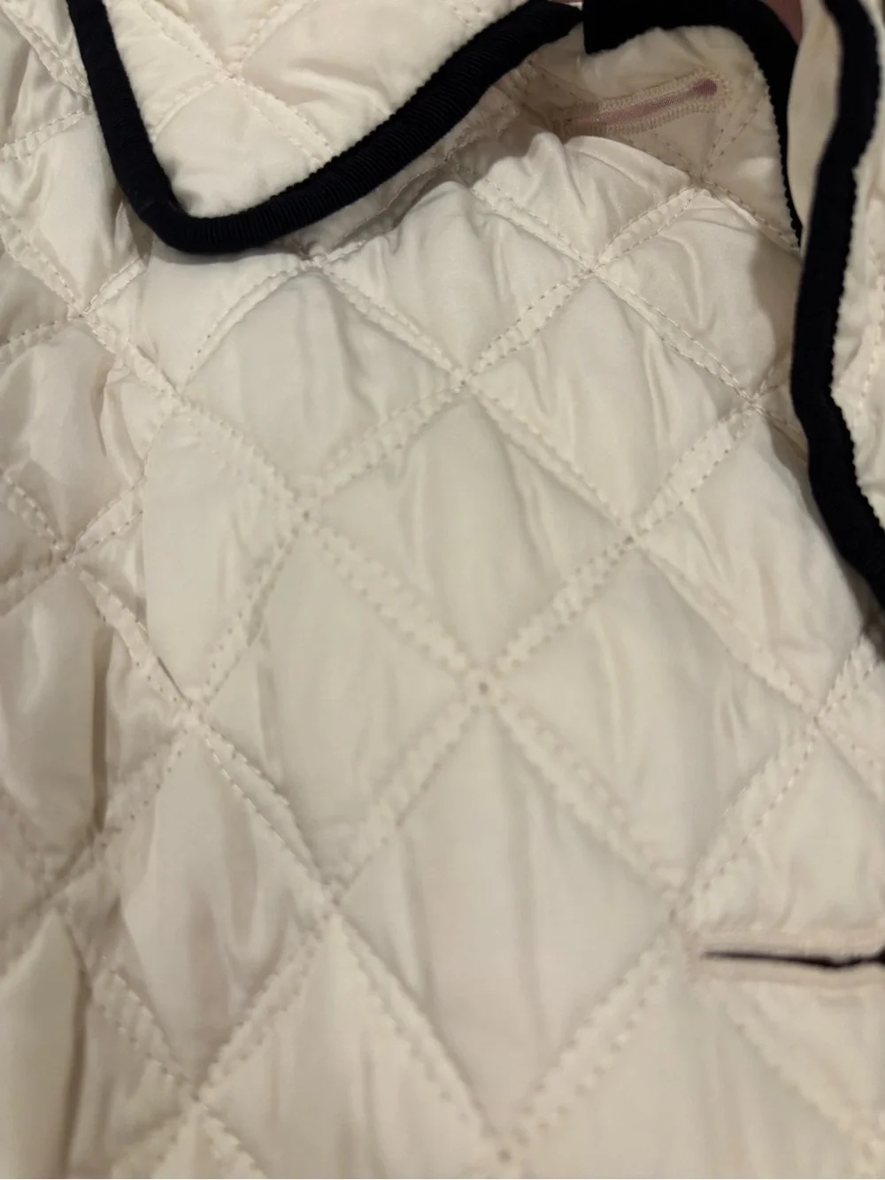 Kate Spade Cream Quilted Jacket with Black Piping Excellent condition